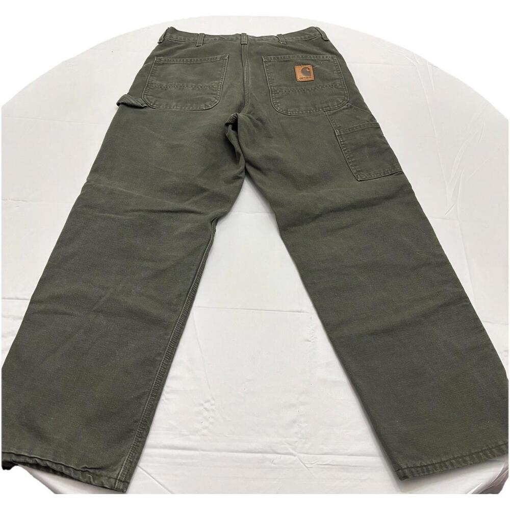 VTG Made in USA Men’s Carhartt Pants Green Color Carpenter Pants Size 33x30 - Picture 8 of 8